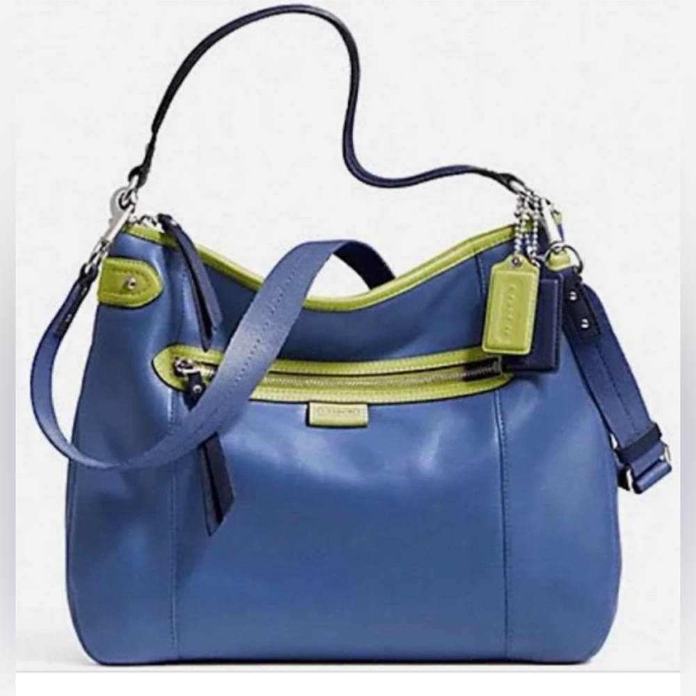 Coach Daisy Spectator Blue and Green Leather Bag